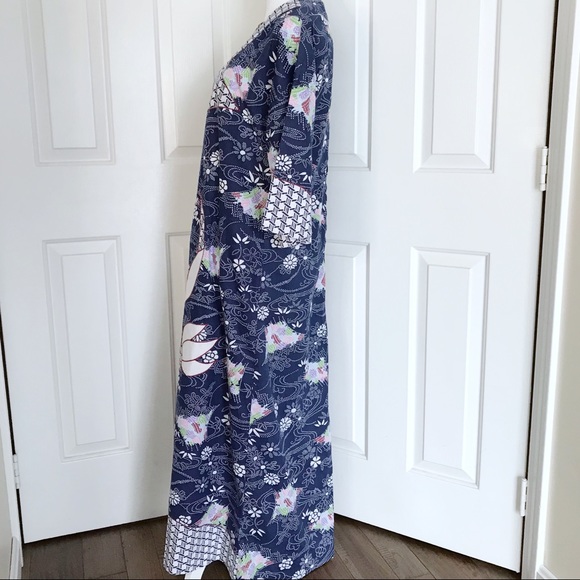 VINTAGE Swirl by Maxime caftan maxi large tropical print dress - Picture 7 of 8